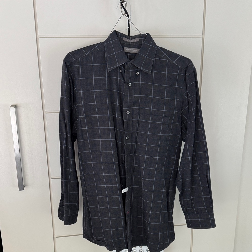 Men's  dark gray Checkered Shirt
